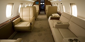 Challenger 605 heavy jet interior