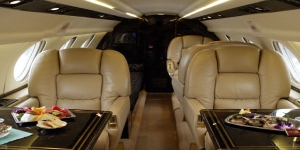 Falcon 20 midsize jet interior