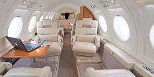 Falcon 50 super midsize jet interior
