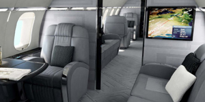 Global Express long range jet interior