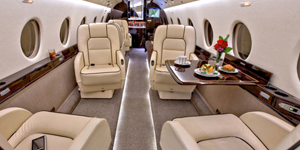 Gulfstream G200 super midsize jet interior