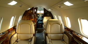 Learjet 60 midsize jet interior