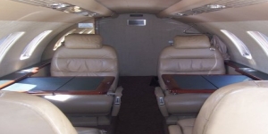 Cessna Citation CJ1 cabin interior for Mexico charter