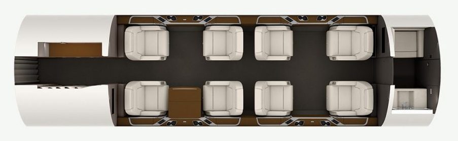 Bombardier Challenger 350 super midsize jet interior