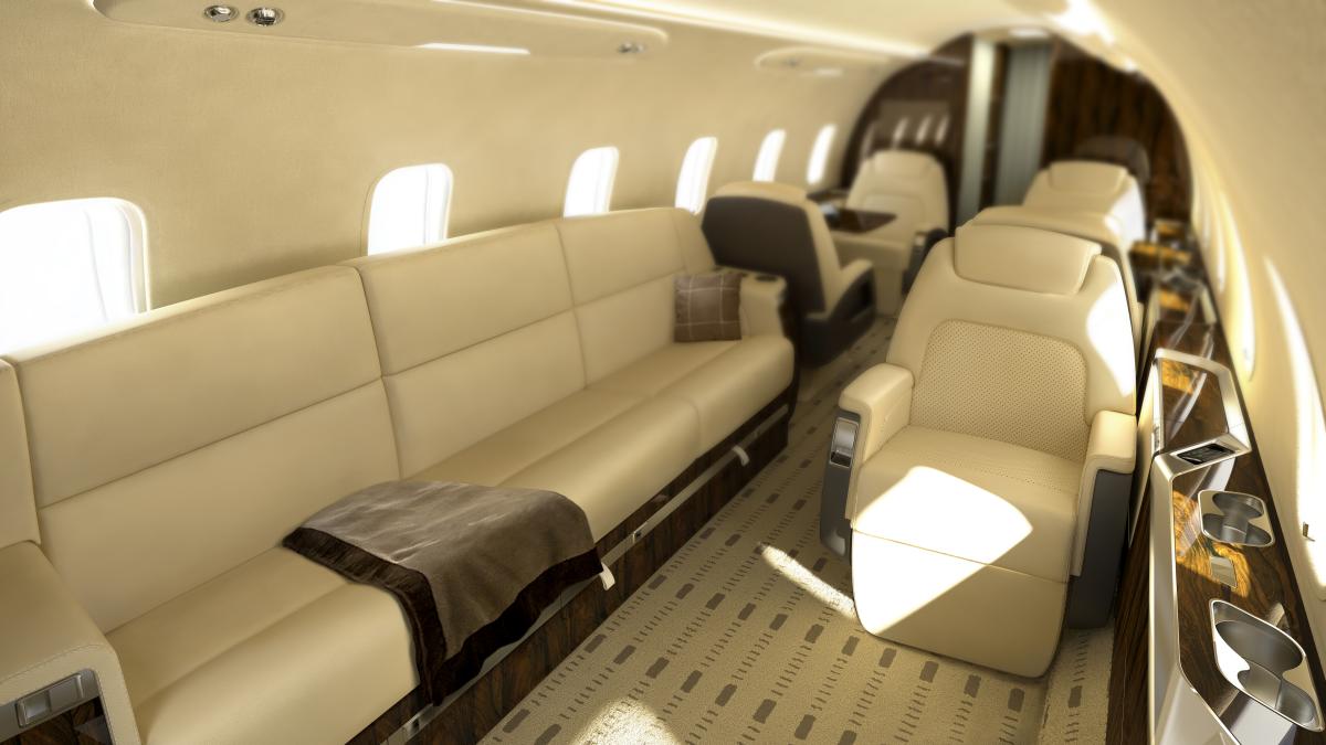Bombardier Challenger 350 super midsize jet interior