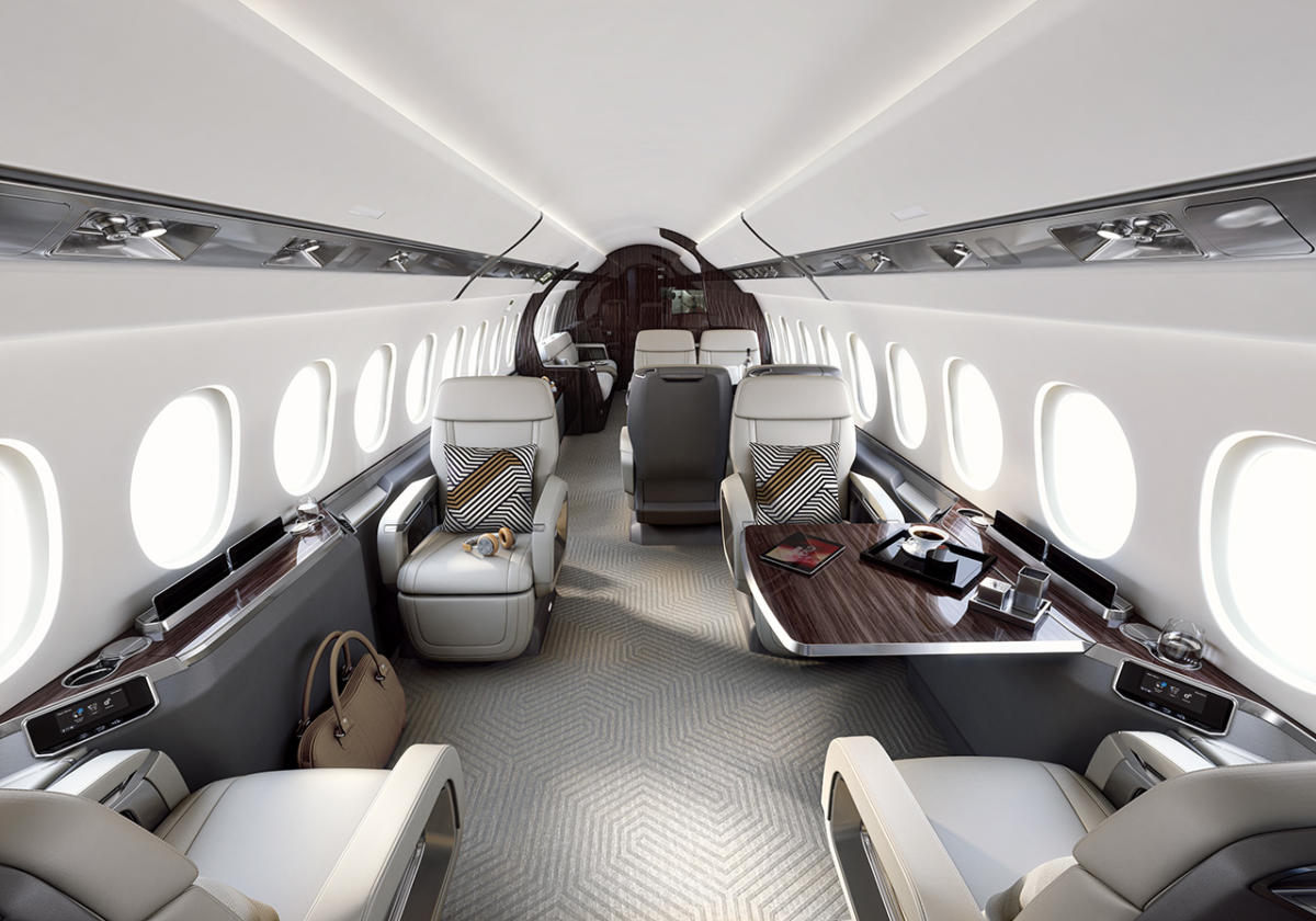 Dassault Falcon 6X long range jet interior