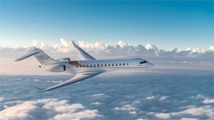 Bombardier Global 7500 long range jet interior