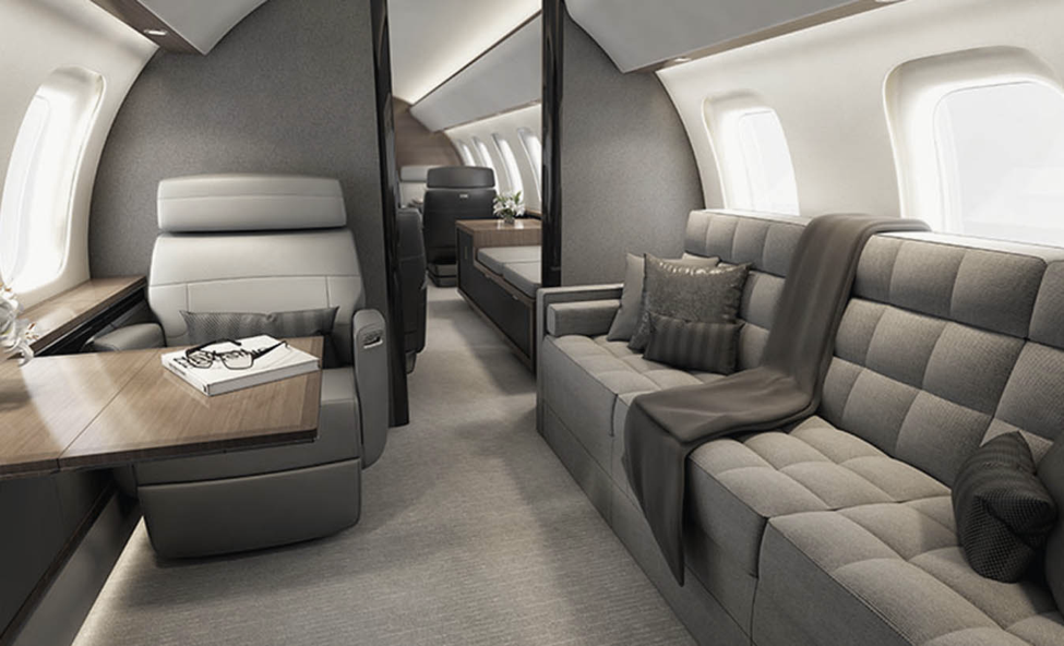 Bombardier Global 8000 long range jet interior