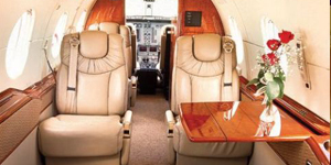 Hawker 400XP cabin interior for Mexico charter