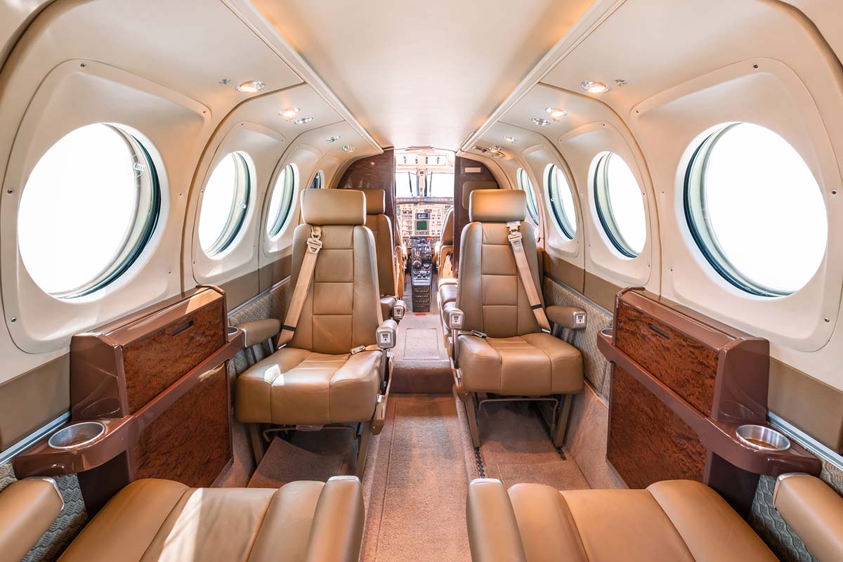 Beechcraft King Air 100 turboprop interior