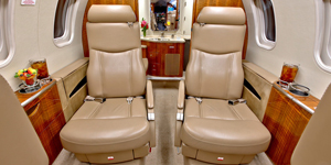 Learjet 40 cabin interior for Mexico charter