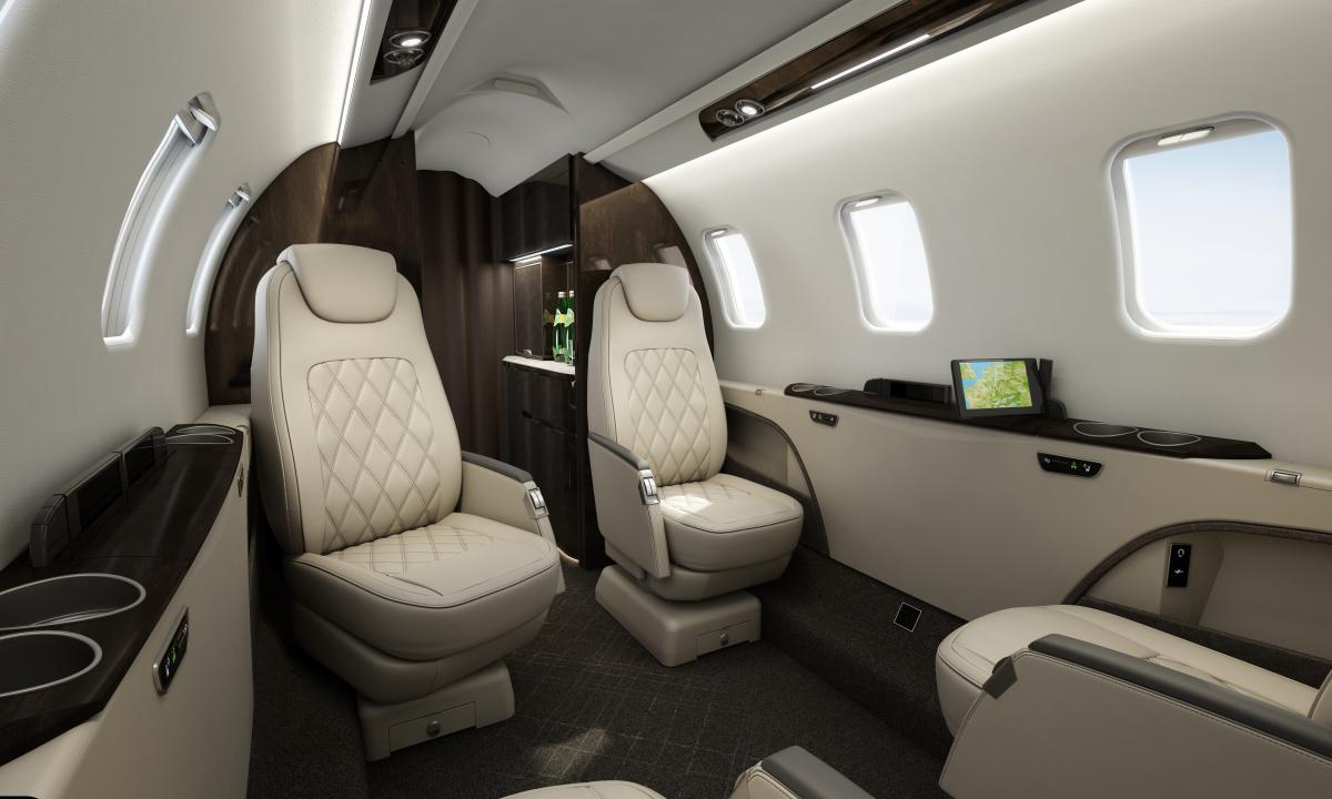 Learjet 75 super light jet interior